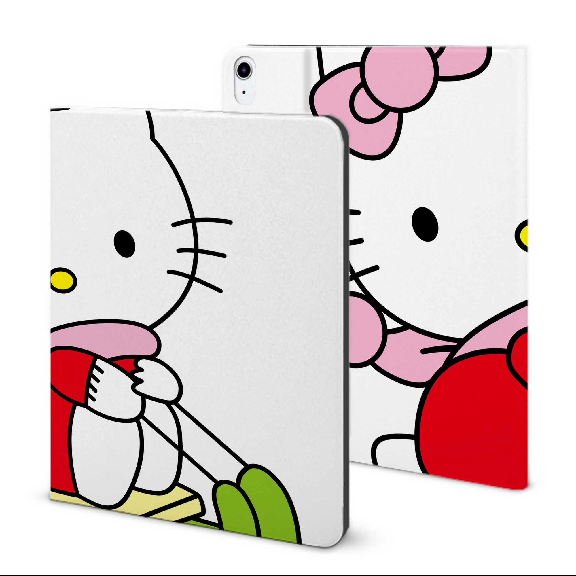 （画像用） Hello Kitty ハローキティ IPad ケース ブック型 PUレザー TPU 耐衝撃 軽量 薄型 ペン収納なし 全面保護 IPad 各モデル対応